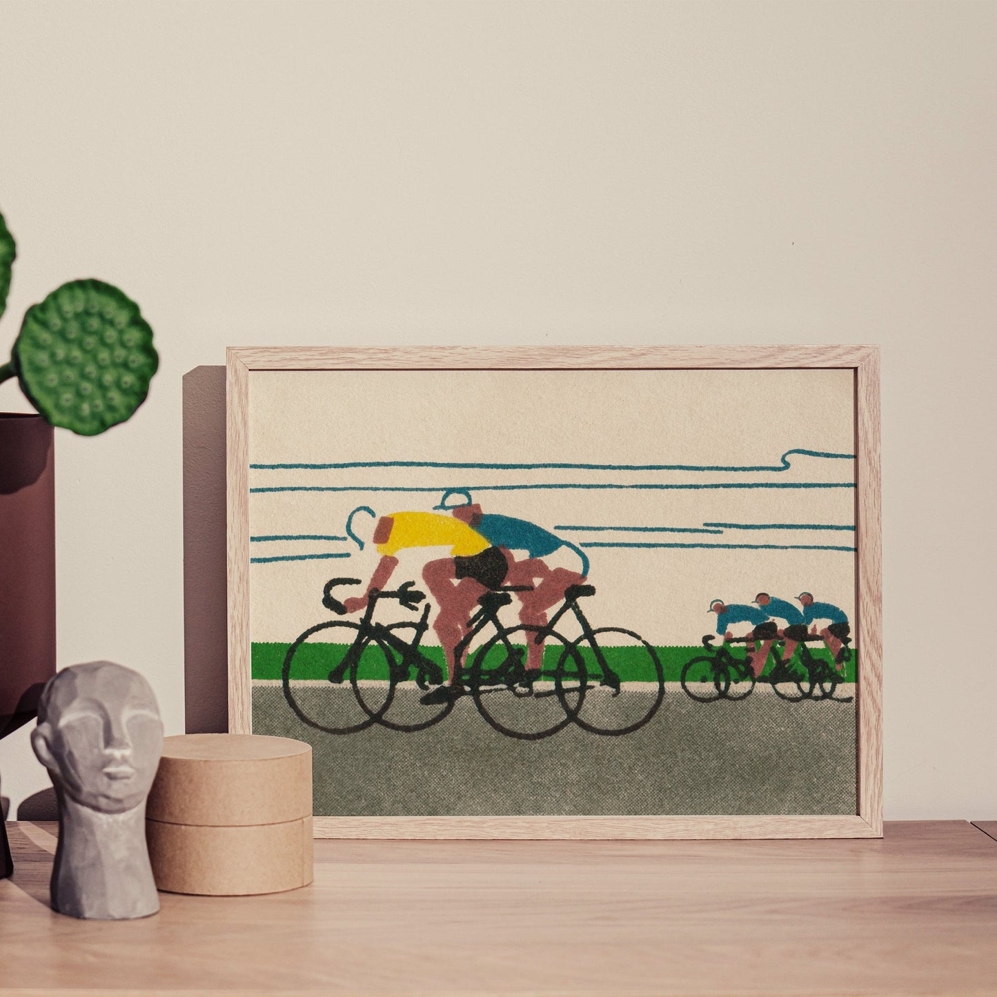 Cycling Art Print | Tour de France | | Bicycle Poster | Gift for Cyclist | Large Sports Wall Art | Yellow Jersey Poster