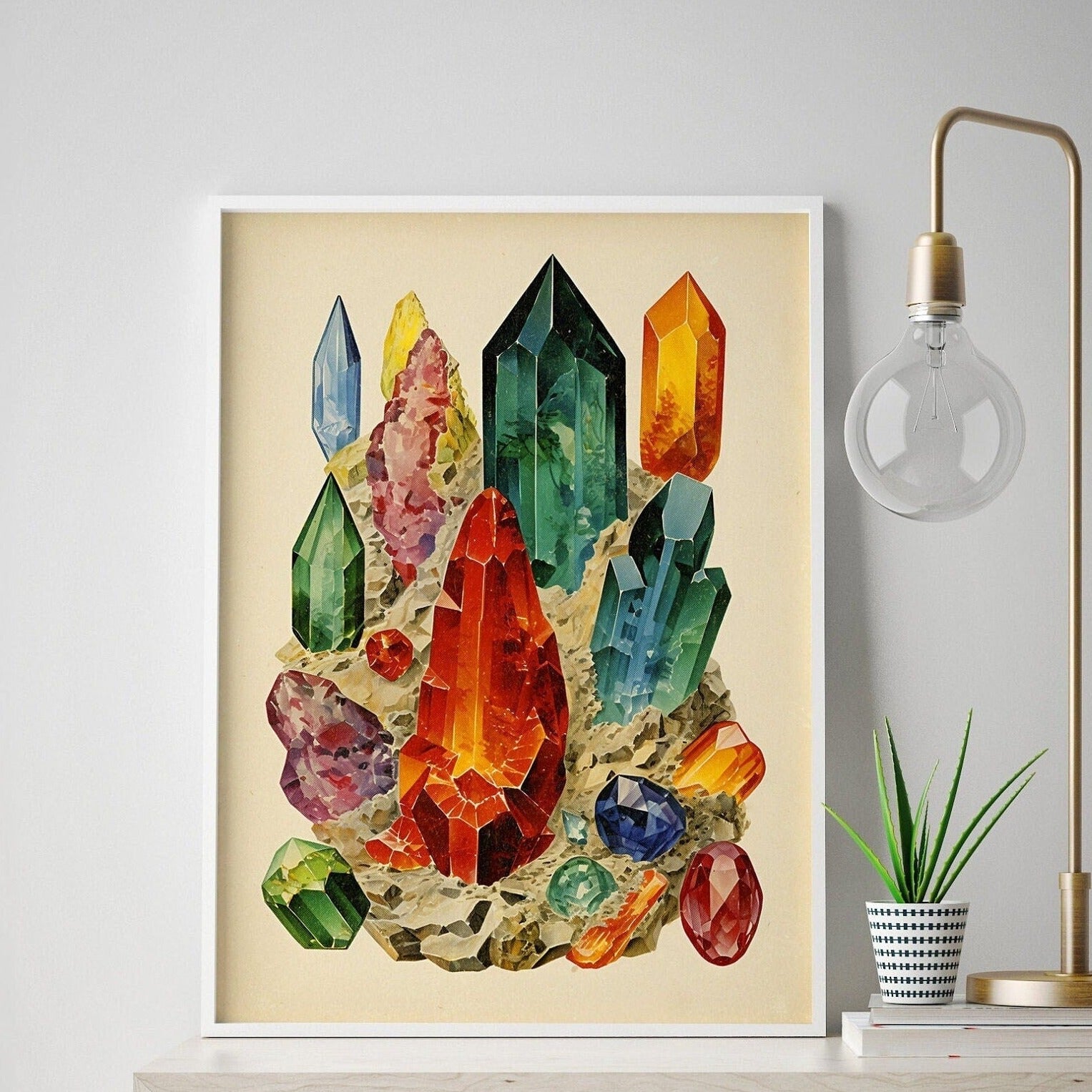 Crystal Print | Mineralogy Poster | Meditation Spaces | Unique Decor | Large Geology Wall Art