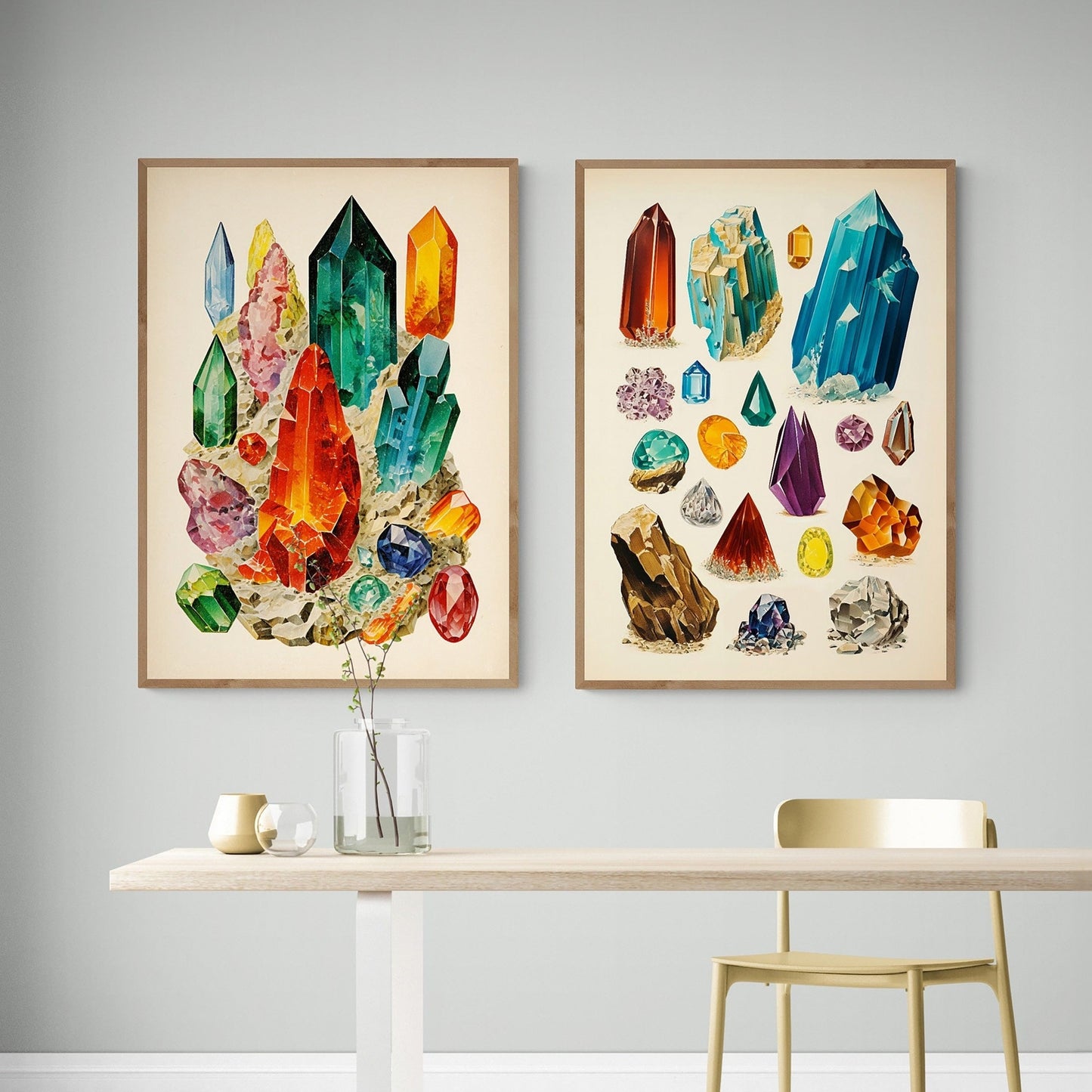 Crystal Print | Mineralogy Poster | Meditation Spaces | Unique Decor | Large Geology Wall Art