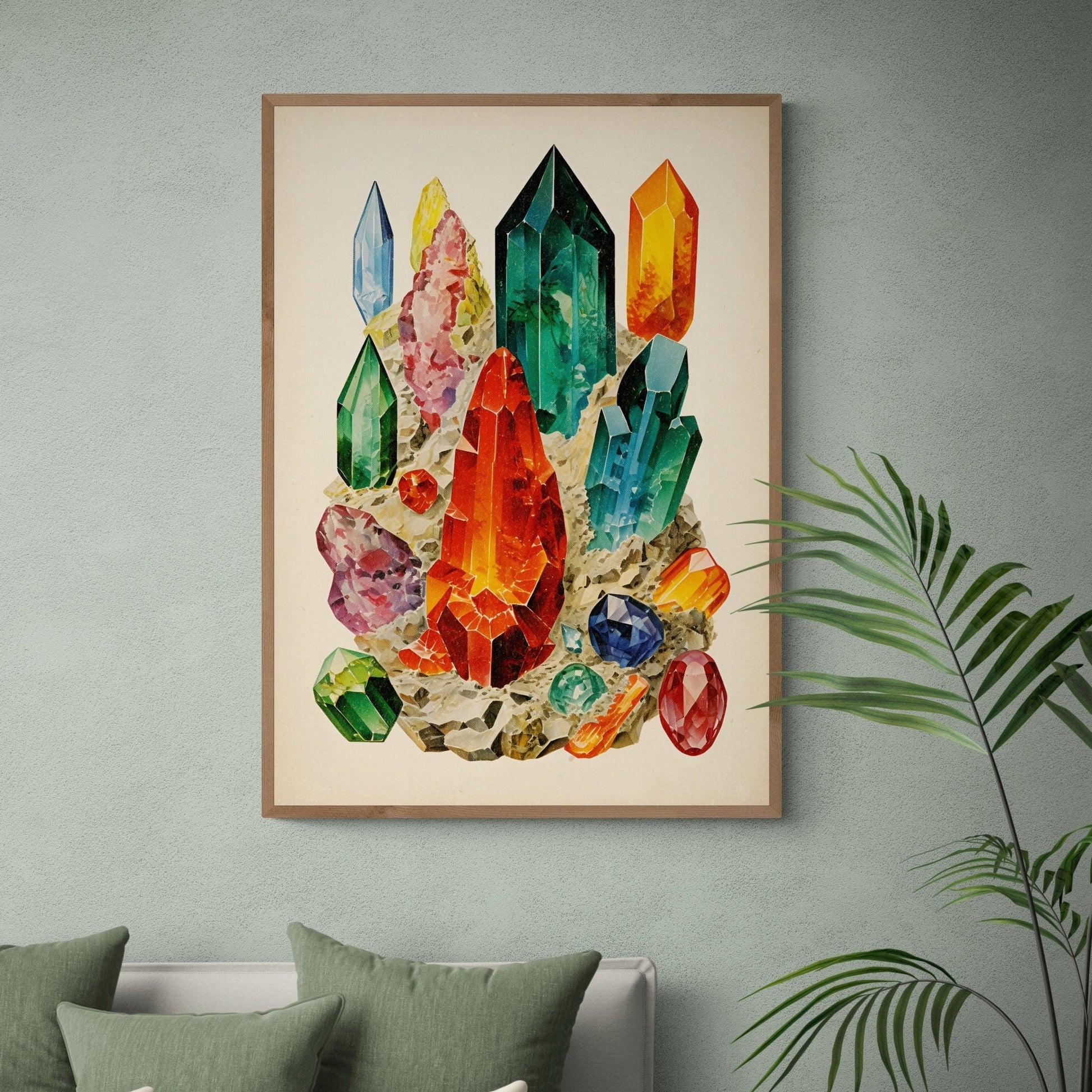 Crystal Print | Mineralogy Poster | Meditation Spaces | Unique Decor | Large Geology Wall Art