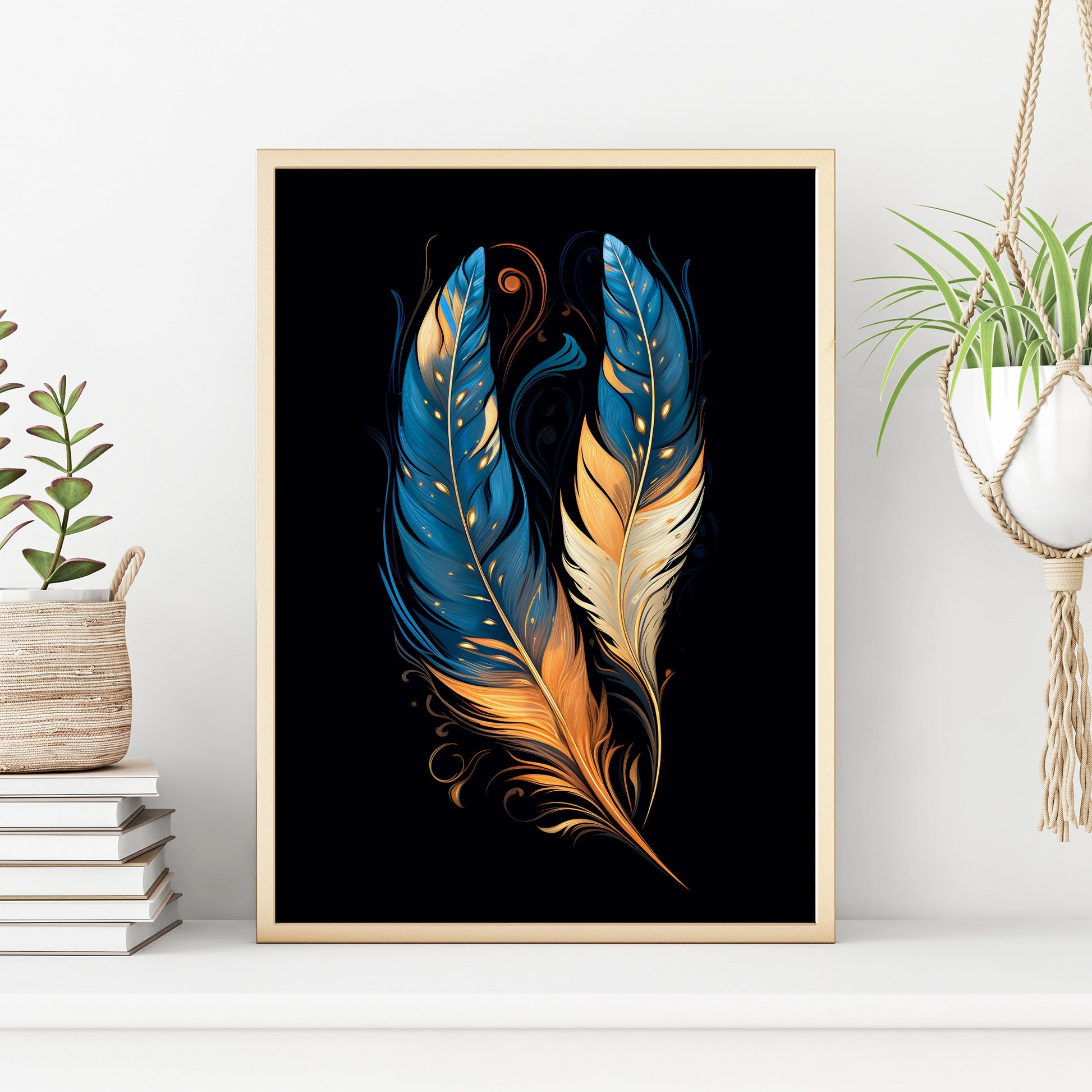 Art Deco Feathers Art Print | 1930s Decor | Deco Elegance | Unique Home Gift