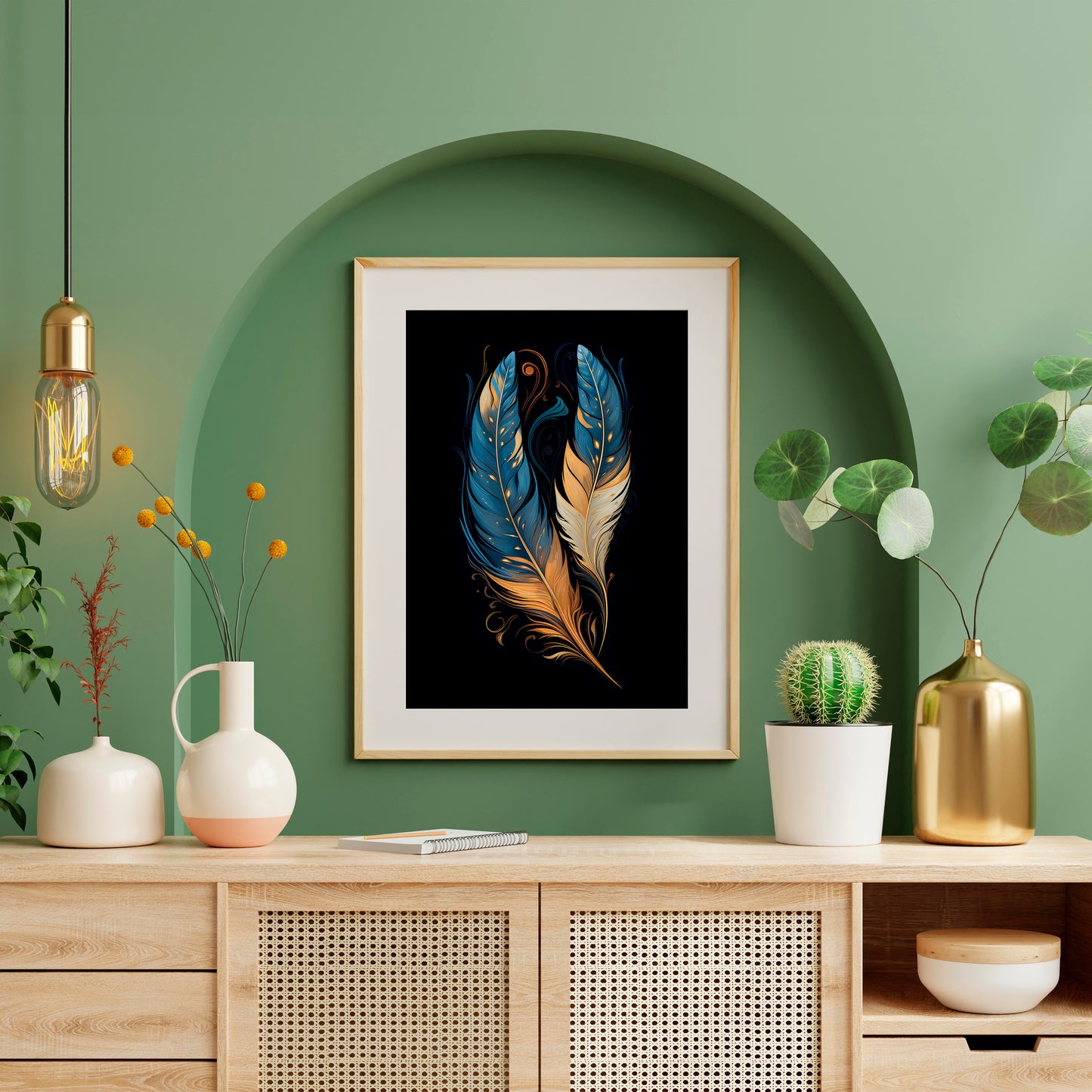 Art Deco Feathers Art Print | 1930s Decor | Deco Elegance | Unique Home Gift